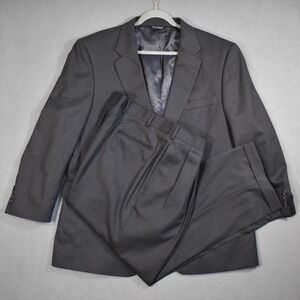 Jos A Bank 2 Piece Suit Mens 46R 41x29 Black Wool Cashmere Two Button Pants